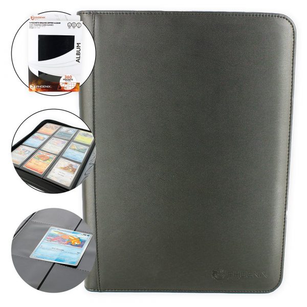 ACCPHX016-600x600 PHOENIX SHIELD – Deluxe Portfolio 9 cases (360 cartes) – NOIR
