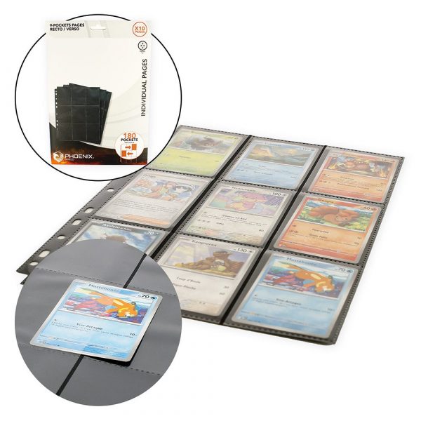 PHOENIX SHIELD &ndash; Sachet de 10 Feuilles de classeur 9 cases