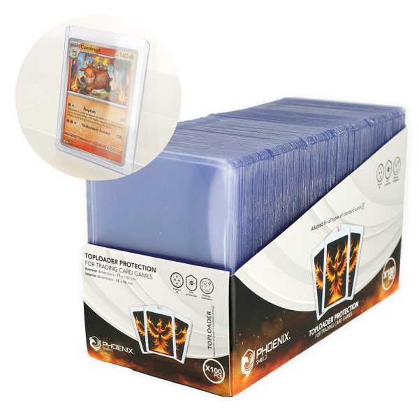 PHOENIX SHIELD &ndash; Lot de 100 Top Loaders 35PT 7.5x10cm